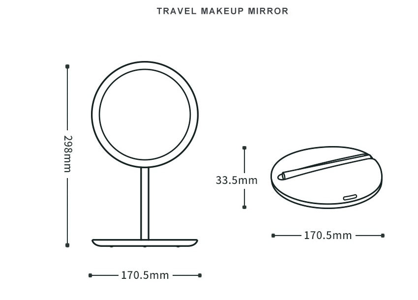 LED Folding Make-up Mirror