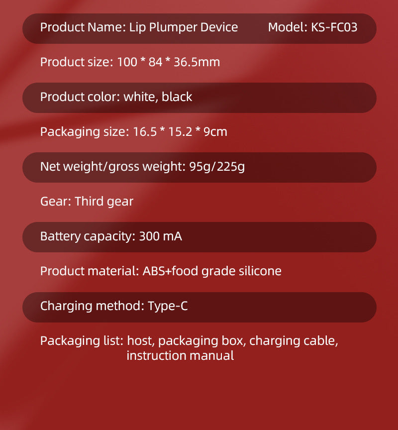 Electric Silicone Lip Enhancement Device
